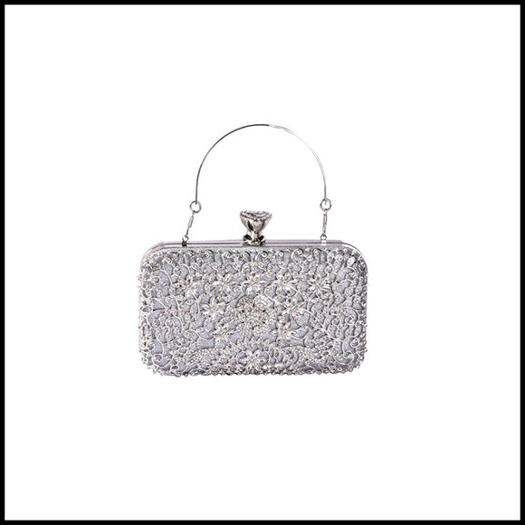 Sparkly Sequin Rhinestone Evening Clutch Purse Elegant Wedding Party Handbag